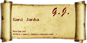 Gani Janka névjegykártya